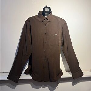 Lacoste Men's Dark Brown Casual Button Down Shirt